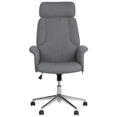 Beliani Traditional Office Chair Grey PILOT