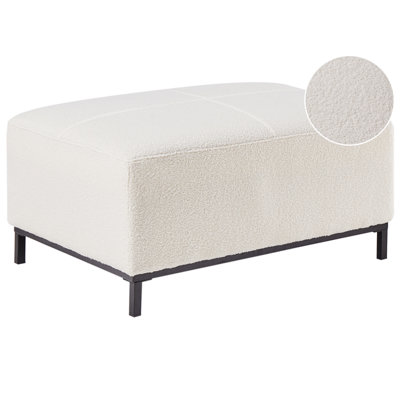 Beliani Traditional Ottoman OSLO Boucle White