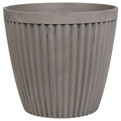 Beliani Traditional Plant Pot 44 cm Taupe POKA