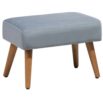 Beliani Traditional Velvet Footstool Grey TAKOMA