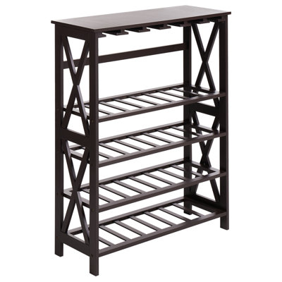 Beliani Wine Rack ROTHESAY Dark Brown