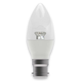 BELL 60562 LED Candle Light Bulbs Clear 2700K Warm White B22 - 3.9 Watt
