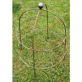 Bell Cloche 67 (The Plant Cage Support) (Pack of 2) - Steel - L50.8 x W50.8 x H67 cm - Bare Metal/Ready to Rust