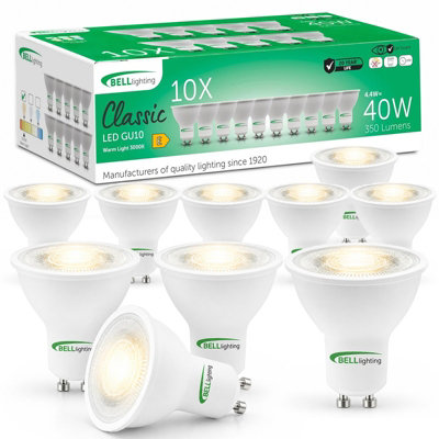 BELL Lighting 10 Pack GU10 LED Bulbs 4.4W 350lm , Warm White 3000K ...