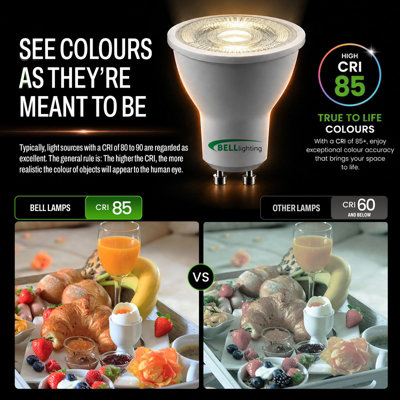 BELL Lighting 10 Pack GU10 LED Bulbs 4.4W 350lm , Warm White 3000K ...