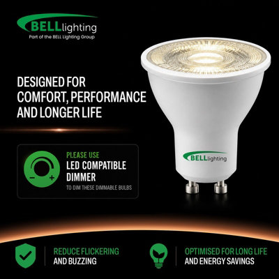 BELL Lighting 10 Pack GU10 LED Bulbs 4.4W 350lm , Warm White 3000K ...