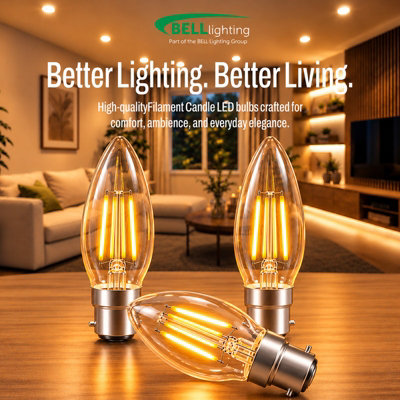 BELL Lighting 6 Pack B22 LED Bulbs 4.5W 470lm , Warm White 2700K ...