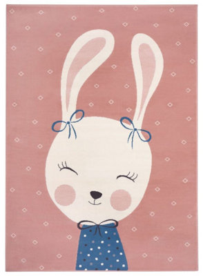 Bella Bunny Rug120 x 170cm / Adorable & Soft Bunny-Themed Rug for Kids ...