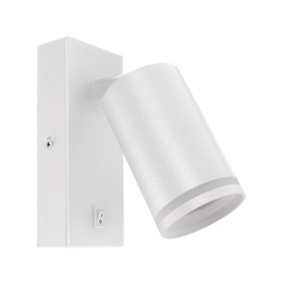 BELLA - CGC White GU10 Wall Light Halo Reflector With On/Off Switch