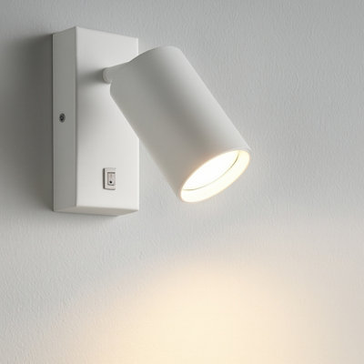 BELLA - CGC White GU10 Wall Light With On/Off Switch and Adjustable Head