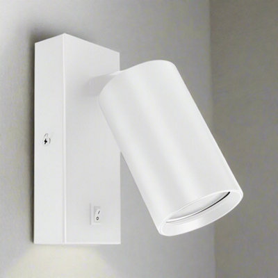 BELLA - CGC White GU10 Wall Light With On/Off Switch and Adjustable Head