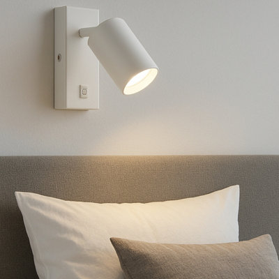 BELLA - CGC White GU10 Wall Light With On/Off Switch and Adjustable Head