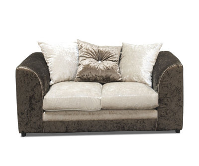 Bella Crushed Velvet 2 Seater Sofa Brown-Mink