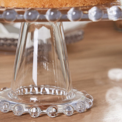 Bella Perle Glass Beaded Kitchen Cake Stand with Dome, Cake Holder Gift Idea