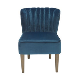 Bella Single Chair - Crushed Velvet - L68 x W60 x H79.5 cm - Midnight Blue
