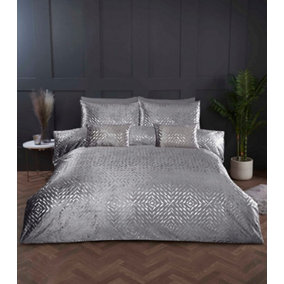 Bellagio Embellished Silver Double Duvet Cover Set