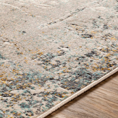 BELLATRIX Abstract Modern Marble Mustard Area Rug 160 x 220 cm