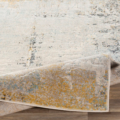 BELLATRIX Abstract Modern Marble Mustard Area Rug 160 x 220 cm