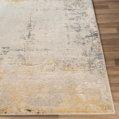 BELLATRIX Abstract Modern Marble Mustard Area Rug 160 x 220 cm