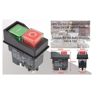 Interrupteur ON/OFF Pour Bétonnière KLD28A - 250V 16A, 5 Broches, Compatible Minimix 140/150 (2004-2007)
