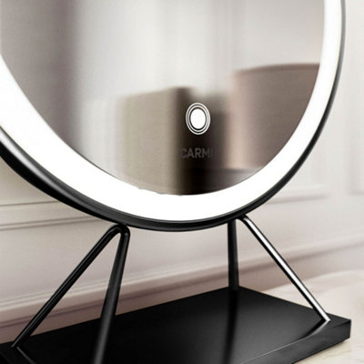 Belle Medium Black Frame Touch Sensor LED Makeup Mirror with Lights