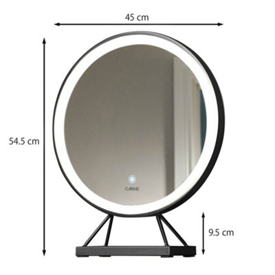 Belle Medium Black Frame Touch Sensor LED Makeup Mirror with Lights
