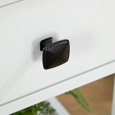 Belle Vue 1 Drawer Bedside Table White Compact Design