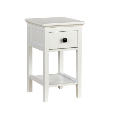Belle Vue 1 Drawer Bedside Table White Compact Design