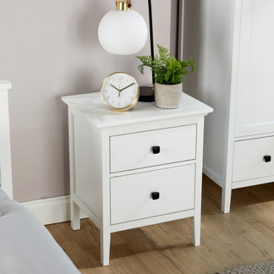 Belle Vue 2 Drawer Bedside Table White Compact Design
