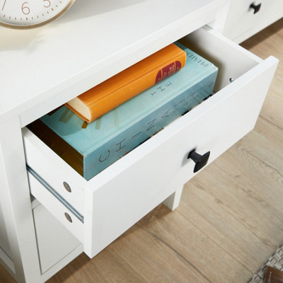 Belle Vue 2 Drawer Bedside Table White Compact Design