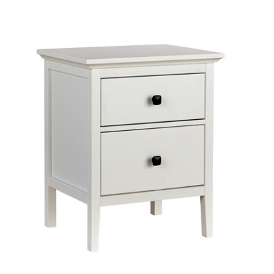 Belle Vue 2 Drawer Bedside Table White Compact Design