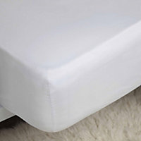Belledorm 100% Cotton Sateen Extra Deep Fitted Sheet White (Double)