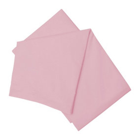 Belledorm 200 Thread Count Cotton Percale Flat Sheet Pink (Kingsize)