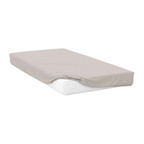 Belledorm 200 Thread Count Egyptian Cotton Deep Fitted Sheet Oyster (Double)