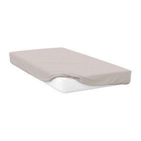 Belledorm 200 Thread Count Egyptian Cotton Fitted Sheet Oyster (Double)