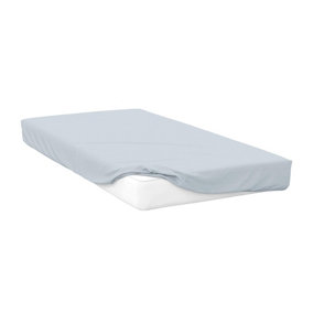 Belledorm 400 Thread Count Egyptian Cotton Extra Deep Fitted Sheet Duck Egg Blue (Double)
