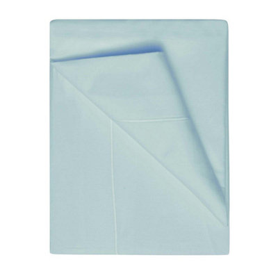 Belledorm 400 Thread Count Egyptian Cotton Flat Sheet Duck Egg Blue (Single)