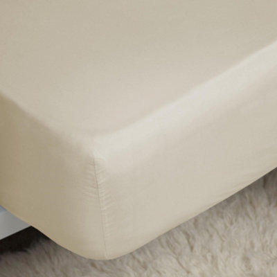 Belledorm 400 Thread Count Egyptian Cotton Ultra Deep Fitted Sheet Cream (Double)