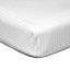 Belledorm 540 Thread Count Satin Stripe Extra Deep Fitted Sheet White (Single)