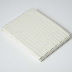Belledorm 540 Thread Count Satin Stripe Flat Sheet Ivory (Kingsize)