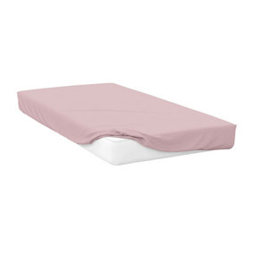 Belledorm Brushed Cotton Extra Deep Fitted Sheet Powder Pink (Double)