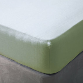 Belledorm Brushed Cotton Fitted Sheet Green Apple (Double)