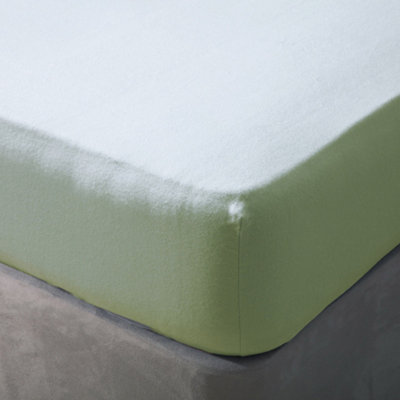 Belledorm Brushed Cotton Fitted Sheet Green Apple (Superking)