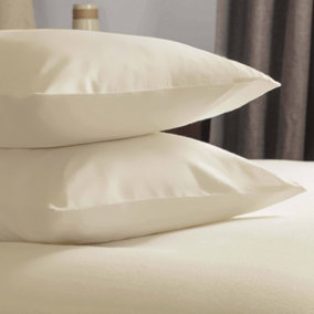 Belledorm Brushed Cotton Housewife Pillowcase (Pair) Cream (One Size)