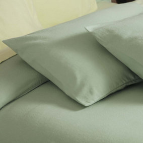 Belledorm Brushed Cotton Housewife Pillowcase (Pair) Green Apple (One Size)