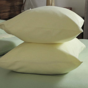Belledorm Brushed Cotton Housewife Pillowcase (Pair) Lemon (One Size)