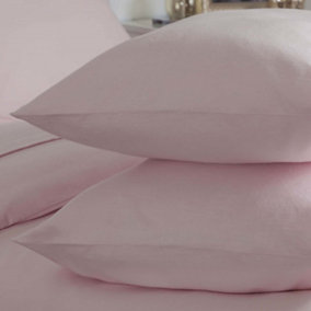 Belledorm Brushed Cotton Housewife Pillowcase (Pair) Powder Pink (One Size)