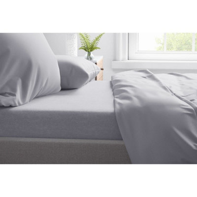 Belledorm Cotton Extra Deep Fitted Sheet Cloud Grey (Superking)