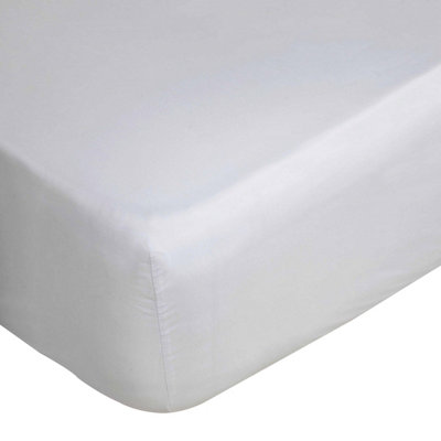 Belledorm Cotton Sateen 1000 Thread Count Extra Deep Fitted Sheet White (Double)