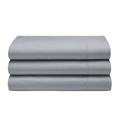 Belledorm Cotton Sateen 1000 Thread Count Flat Sheet Platinum (Double ...